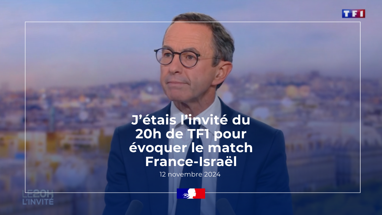 Le ministre de l’Intérieur, Bruno Retailleau, était l’invité du 20h de TF1 pour évoquer le match France-Israël